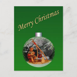 Weihnachtskrippe - individuell anpassbare Postkart Feiertagspostkarte