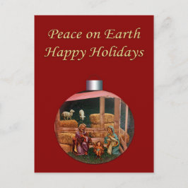 Weihnachtskrippe - individuell anpassbare Postkart Feiertagspostkarte