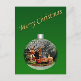 Weihnachtskrippe - individuell anpassbare Postkart Feiertagspostkarte