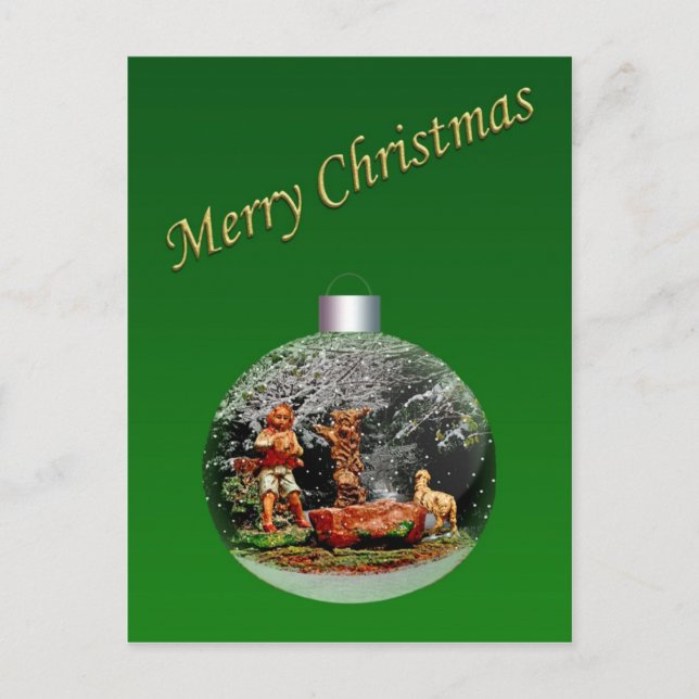 Weihnachtskrippe - individuell anpassbare Postkart Feiertagspostkarte (Vorderseite)