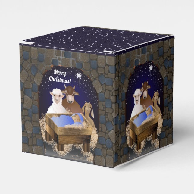 Weihnachtskrippe Jesus Geschenkschachtel (Vorderseite)