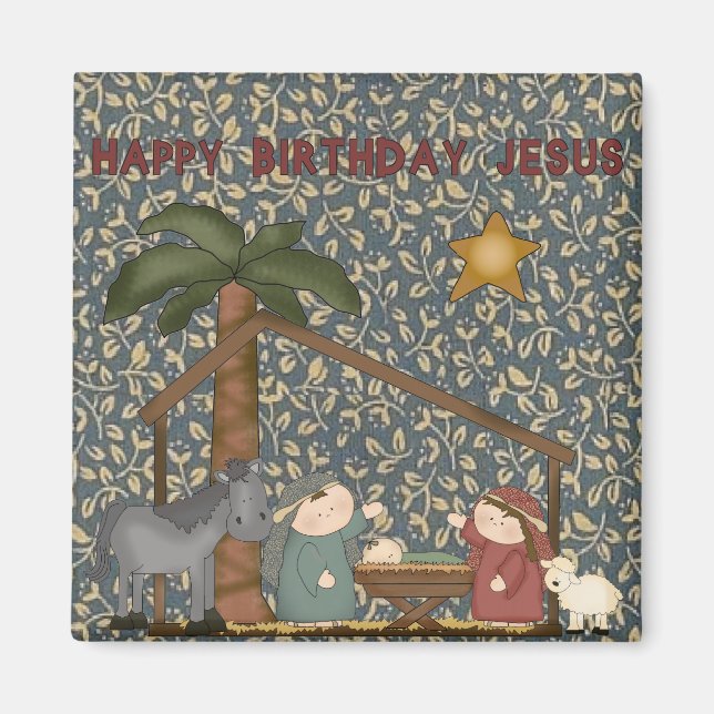 Weihnachtskrippe Jesus Magnet (Vorne)