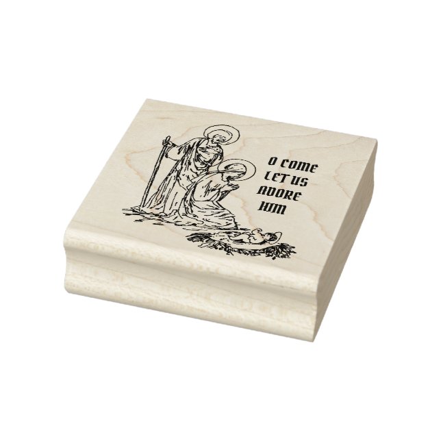 Weihnachtskrippe Jesus Mary St. Joseph Katholic Gummistempel (Stempel)