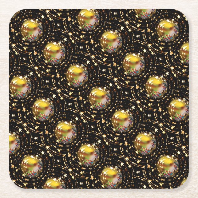 Weihnachtskrippe Krippe Baubles Starry Chic Rechteckiger Pappuntersetzer (Vorderseite)