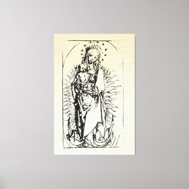 Weihnachtskrippe Madonna und Kinderkind Jungfrau M Leinwanddruck (Vorderseite)