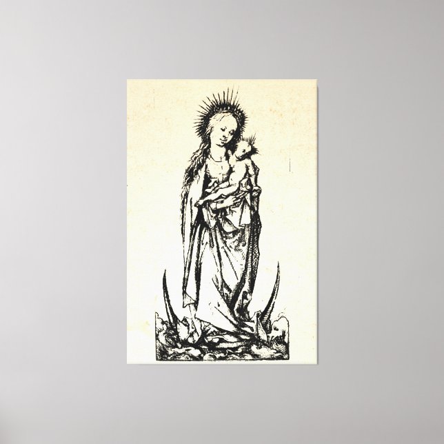 Weihnachtskrippe Madonna und Kinderkind Jungfrau M Leinwanddruck (Vorderseite)