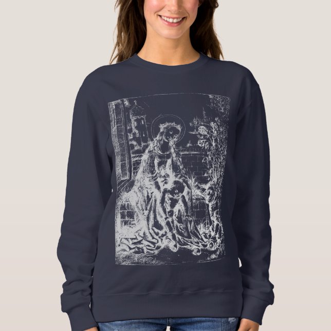 Weihnachtskrippe Madonna und Kinderkind Jungfrau M Sweatshirt (Vorderseite)