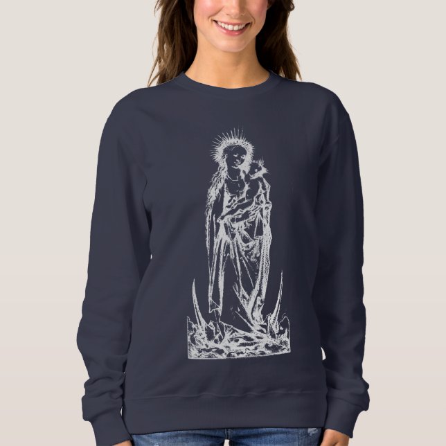 Weihnachtskrippe Madonna und Kinderkind Jungfrau M Sweatshirt (Vorderseite)