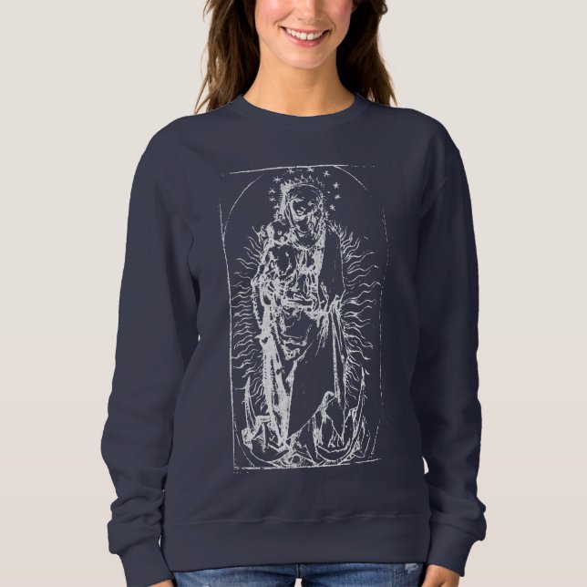 Weihnachtskrippe Madonna und Kinderkind Jungfrau M Sweatshirt (Vorderseite)
