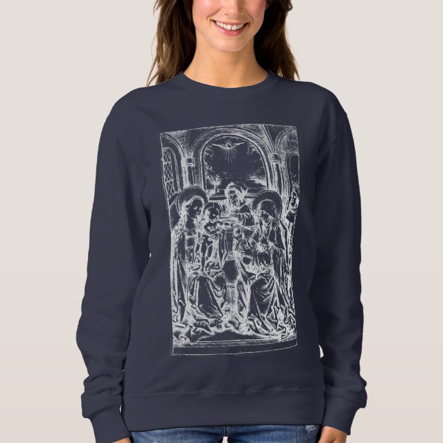Weihnachtskrippe Madonna und Kinderkind Jungfrau M Sweatshirt (Vorderseite)