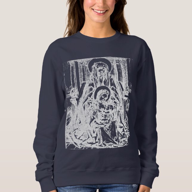 Weihnachtskrippe Madonna und Kinderkind Jungfrau M Sweatshirt (Vorderseite)