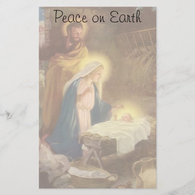 Weihnachtskrippe, Mary Joseph Baby Jesus Briefpapier (Vorderseite)