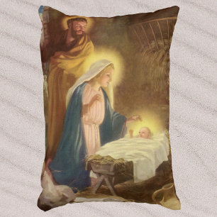 Weihnachtskrippe, Mary Joseph Baby Jesus Dekokissen
