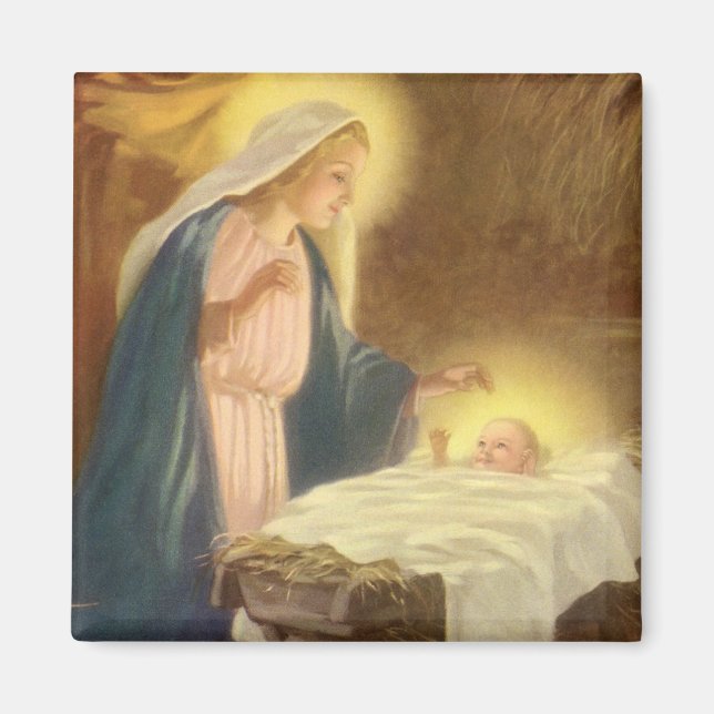 Weihnachtskrippe, Mary Joseph Baby Jesus Magnet (Vorne)