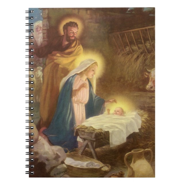 Weihnachtskrippe, Mary Joseph Baby Jesus Notizblock (Vorderseite)