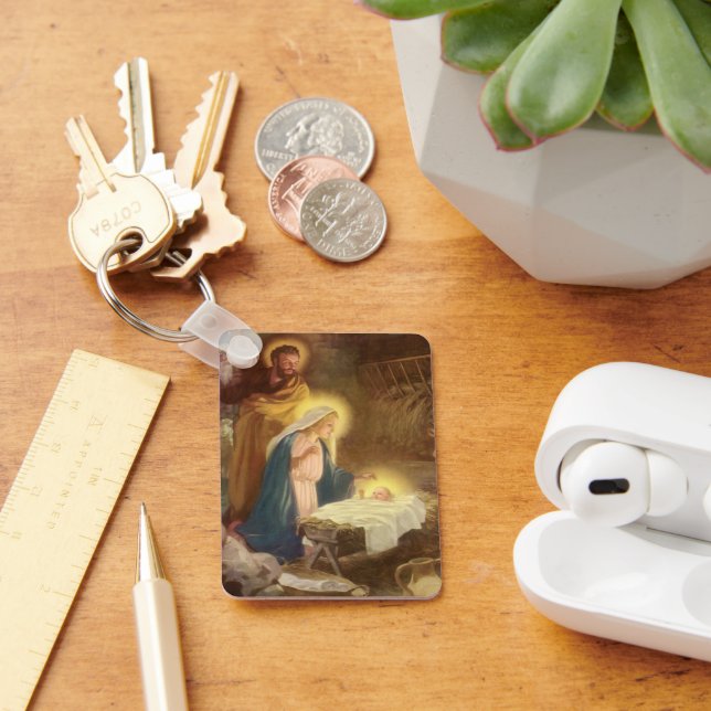 Weihnachtskrippe, Mary Joseph Baby Jesus Schlüsselanhänger (Schreibtisch)