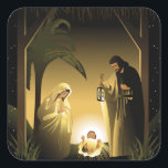 Weihnachtskrippe Mary, Joseph und Baby Jesus Quadratischer Aufkleber<br><div class="desc">Dieser wunderbare Weihnachtsaufkleber hat das Weihnachtskrippen-Design auf sich. Wunderschöner Ausdruck von St. Joseph,  Jungfrau Mary und Baby Jesus in der Leitung. Dies ist ein perfektes Geschenk für Ihre Christlichen Freunde und Familienmitglieder.</div>