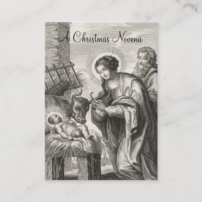 Weihnachtskrippe Novena Jesus Maria Heilige Karte (Vorderseite)