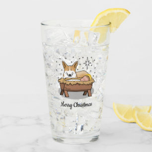 Weihnachtskrippe Pembroke Walisischer Korgi (rot1) Glas