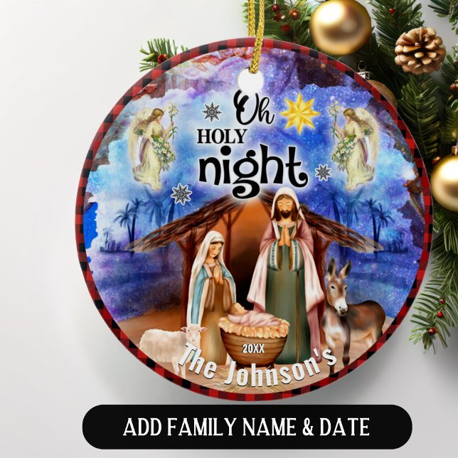 Weihnachtskrippe Personalisiert Keramik Ornament (Von Creator hochgeladen)