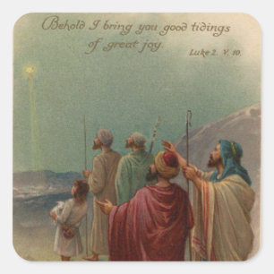 Weihnachtskrippe Quadratischer Aufkleber