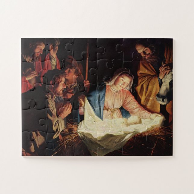 Weihnachtskrippe Stall Bethlehem Vater Vater Jesus (Horizontal)