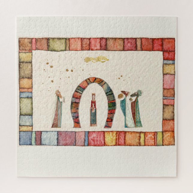 Weihnachtskrippe Szene Schlüsselanhänger Keramik B (Vertikal)