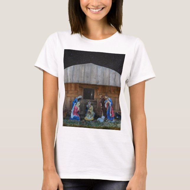 Weihnachtskrippe T-Shirt (Vorderseite)