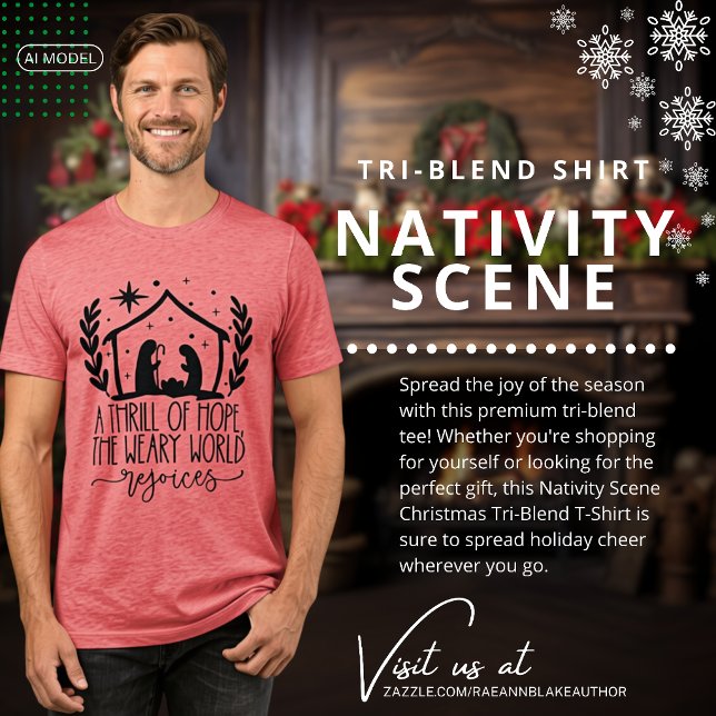 Weihnachtskrippe Tri-Blend Shirt (Von Creator hochgeladen)