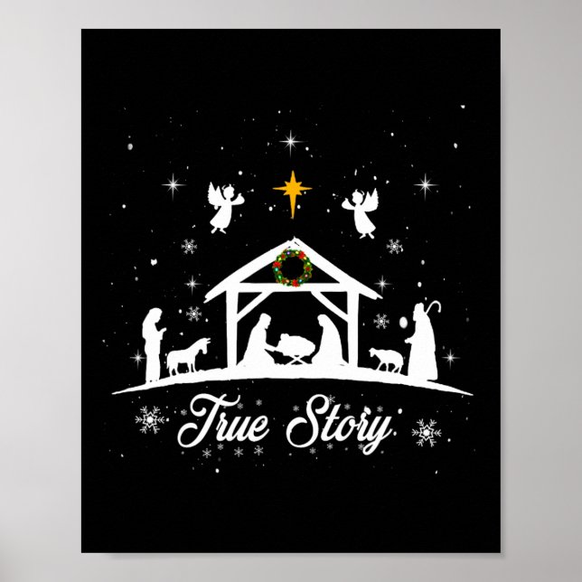 Weihnachtskrippe Wahre Weihnachtskrippe Geschenke Poster (Vorne)