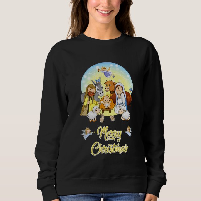 Weihnachtskrippe Wahre Weihnachtskrippe Sweatshirt (Vorderseite)