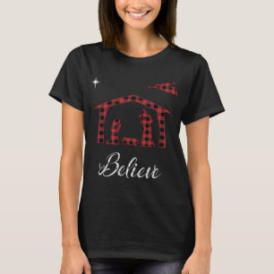 Weihnachtskrippen glauben Jesus Birth Buffalo Pla T-Shirt