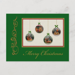 Weihnachtskrippen - individuell anpassbare Postkar Feiertagspostkarte