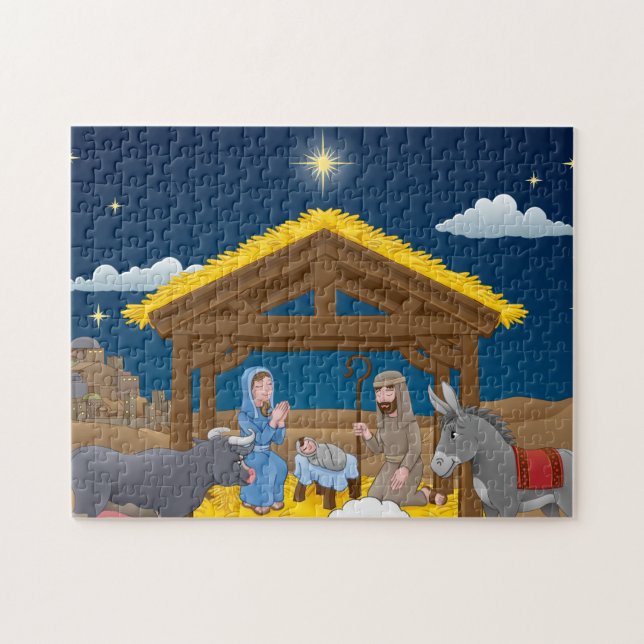 Weihnachtskrippen mit dem Baby Jesus (Horizontal)