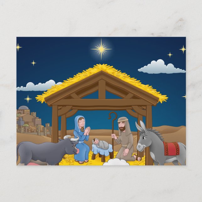 Weihnachtskrippen mit dem Baby Jesus Postkarte (Vorderseite)