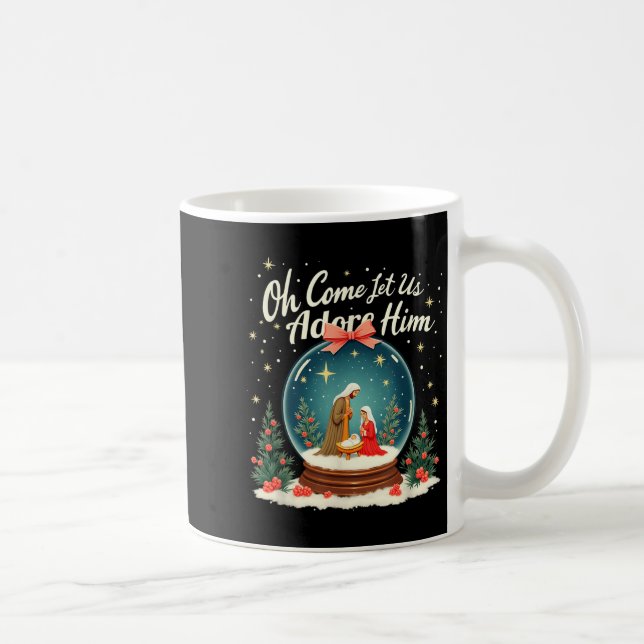 Weihnachtskrippen Oh, kommen Lass uns Adore Ihm Kaffeetasse (Rechts)