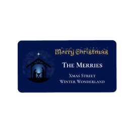 Weihnachtskrippen Religiöse Adressaufkleber