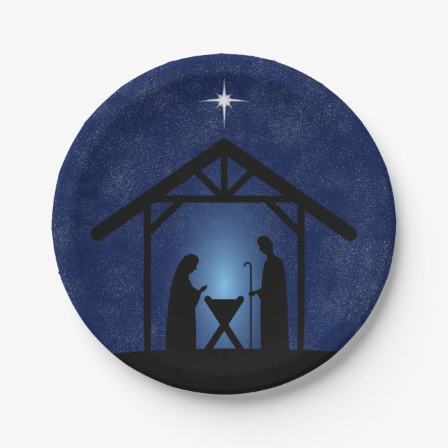 Weihnachtskrippen Religiöse Pappteller (Vorderseite)