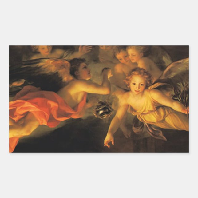 Weihnachtskrippen-Sticker Rechteckiger Aufkleber (Vorderseite)