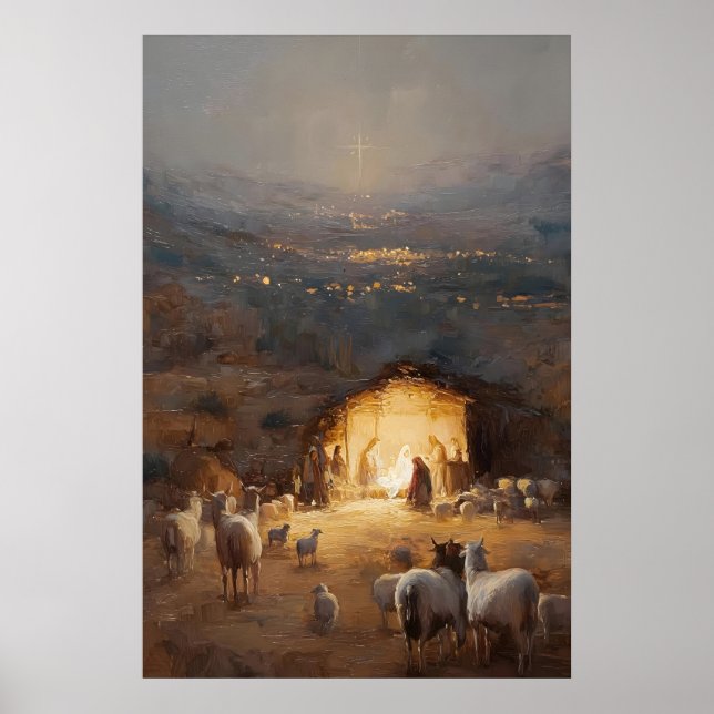 Weihnachtskrippen-Wandkunst Weihnachtskrippen-Kuns Poster (Vorne)