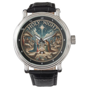 Weihnachtskrippendekoration Heilige Nacht Armbanduhr