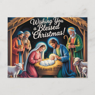 Weihnachtskrippengruß Feiertagspostkarte
