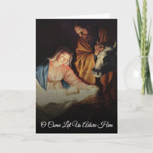 Weihnachtskrippens Familienfoto religiöses Weihnac Karte