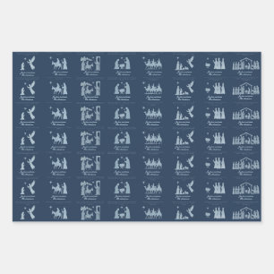 Weihnachtskrippenschenkung Papier Flachblatt-Set a