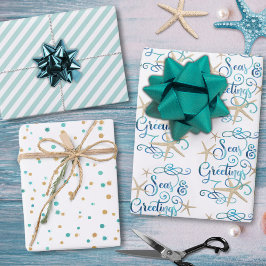 Weihnachtskritik an der Küste - Frohe Festtage Geschenkpapier Set