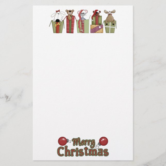 Weihnachtskritters Stationery Briefpapier (Vorderseite)