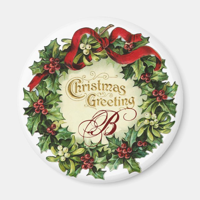 WEIHNACHTSkrone MIT MISTELZWEIGEN UND Magnet (Vorne)