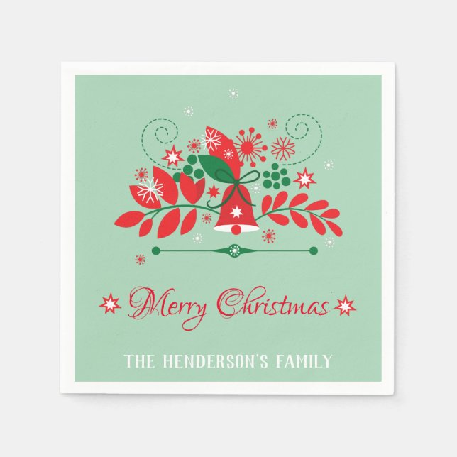 Weihnachtskronendekor Serviette (Vorderseite)