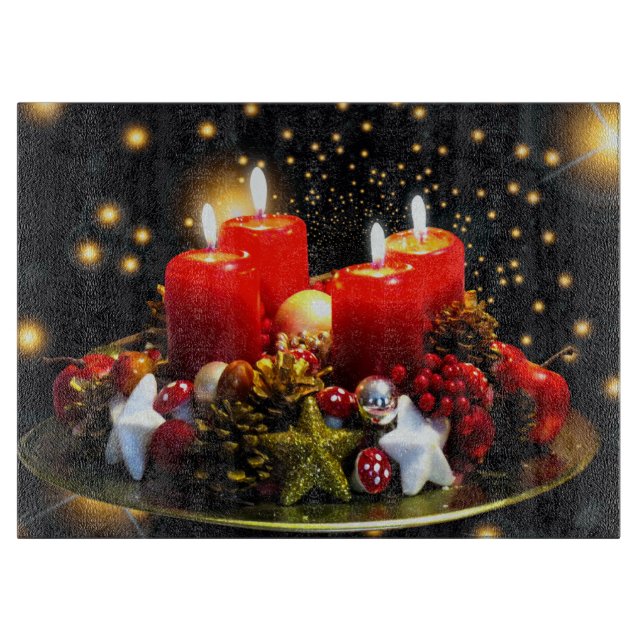 Weihnachtskronenschmuck Schneidebrett (Vorderseite)