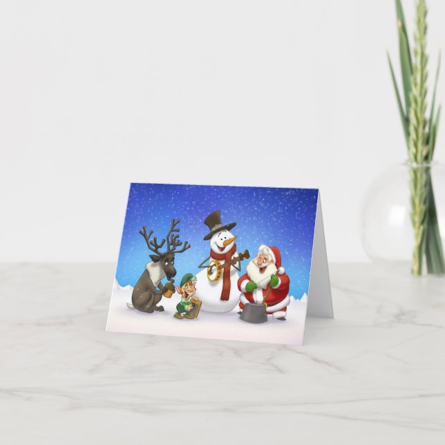 Weihnachtskrug-Band-Anmerkungs-Karte Feiertagskarte (Vorderseite)
